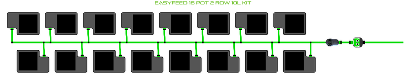 Alien Hydroponics EasyFeed 16 Pot 2 Row Kit