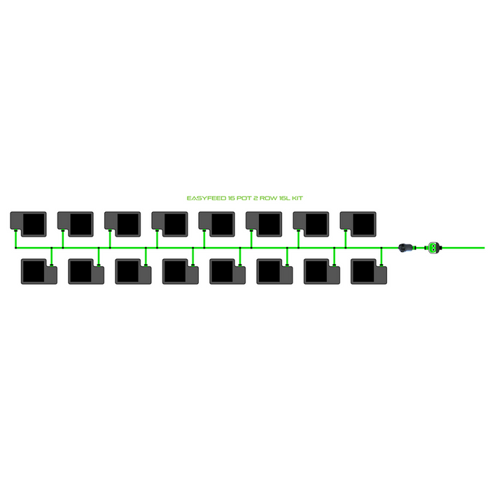 Alien Hydroponics EasyFeed 16 Pot 2 Row Kit
