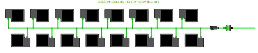 Alien Hydroponics EasyFeed 16 Pot 2 Row Kit