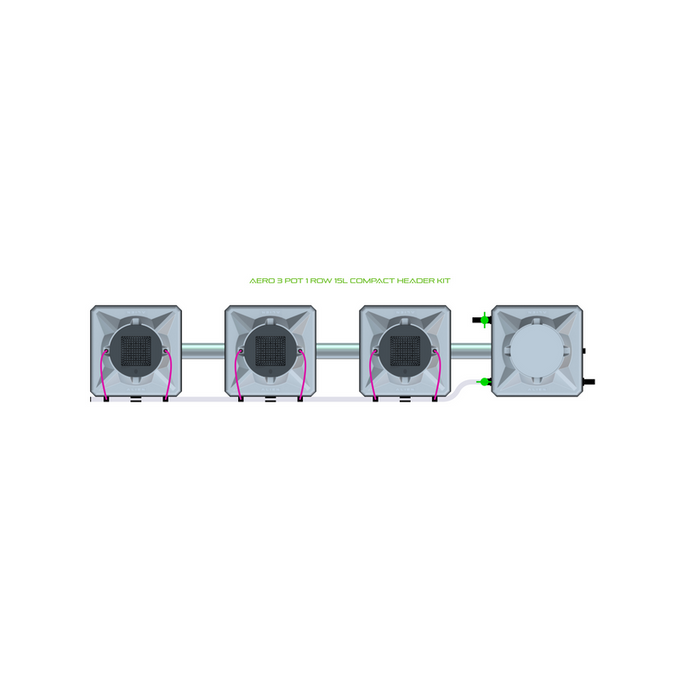 Alien Hydroponics AERO 3 Pot 1 Row Kit