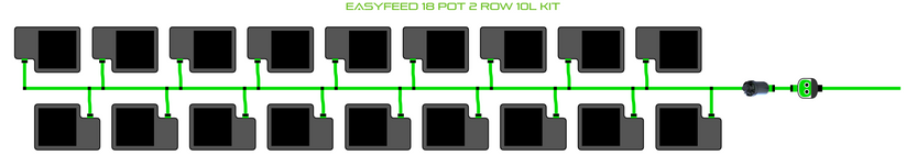 Alien Hydroponics EasyFeed 18 Pot 2 Row Kit