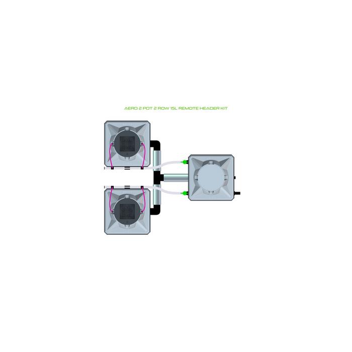 Alien Hydroponics AERO 2 Pot 2 Row Kit