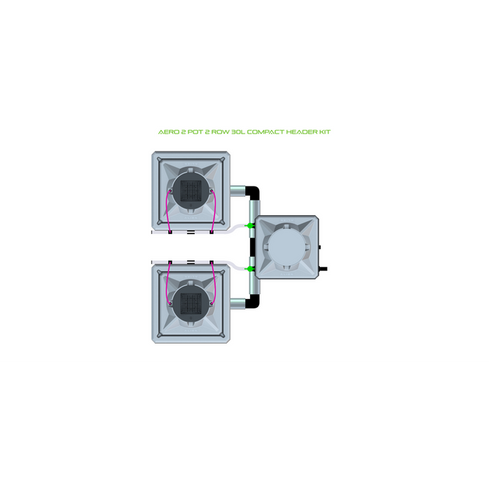 Alien Hydroponics AERO 2 Pot 2 Row Kit