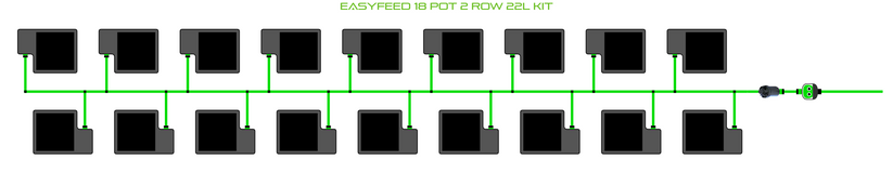 Alien Hydroponics EasyFeed 18 Pot 2 Row Kit