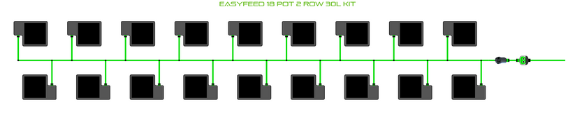 Alien Hydroponics EasyFeed 18 Pot 2 Row Kit