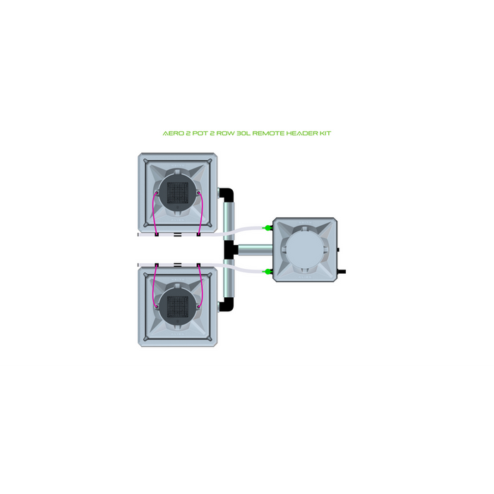 Alien Hydroponics AERO 2 Pot 2 Row Kit