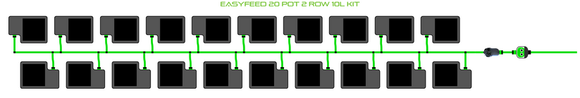 Alien Hydroponics EasyFeed 20 Pot 2 Row Kit