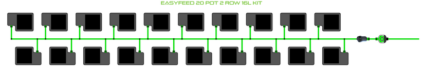 Alien Hydroponics EasyFeed 20 Pot 2 Row Kit