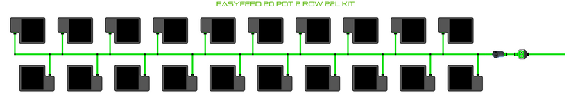 Alien Hydroponics EasyFeed 20 Pot 2 Row Kit