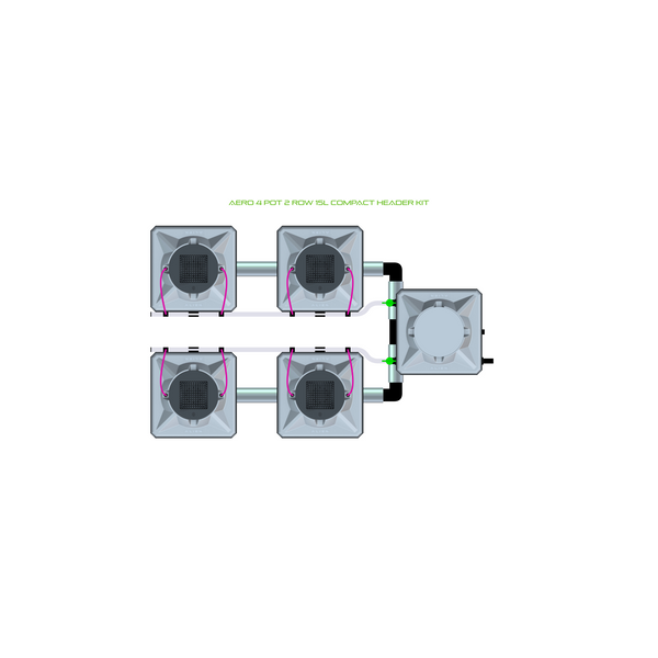 Alien Hydroponics AERO 4 Pot 2 Row Kit