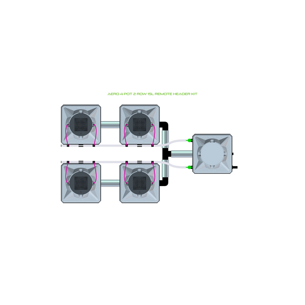 Alien Hydroponics AERO 4 Pot 2 Row Kit