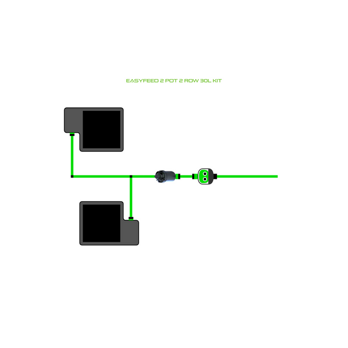 Alien Hydroponics EasyFeed 2 Pot 2 Row Kit