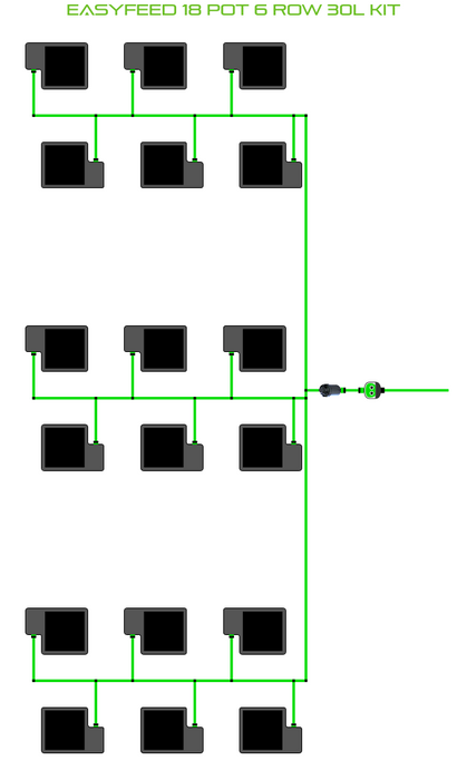 Alien Hydroponics EasyFeed 18 Pot 6 Row Kit