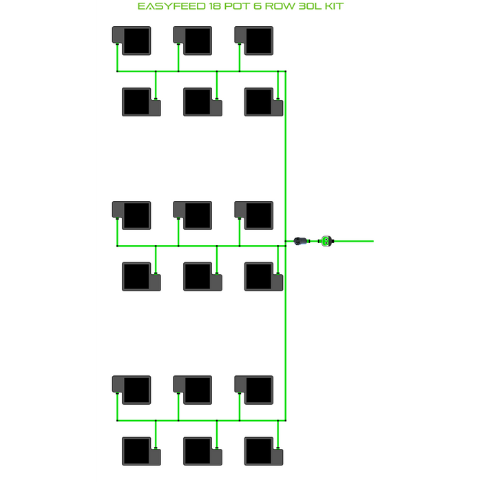 Alien Hydroponics EasyFeed 18 Pot 6 Row Kit