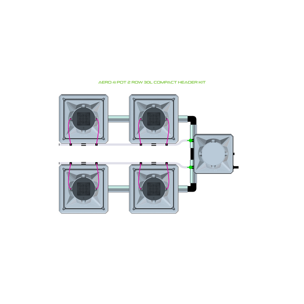 Alien Hydroponics AERO 4 Pot 2 Row Kit