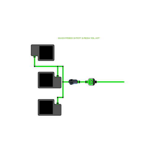 Alien Hydroponics EasyFeed 3 Pot 3 Row Kit