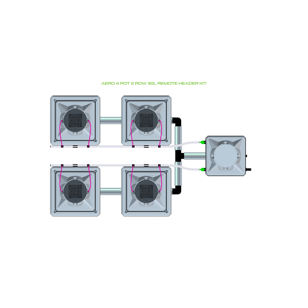 Alien Hydroponics AERO 4 Pot 2 Row Kit