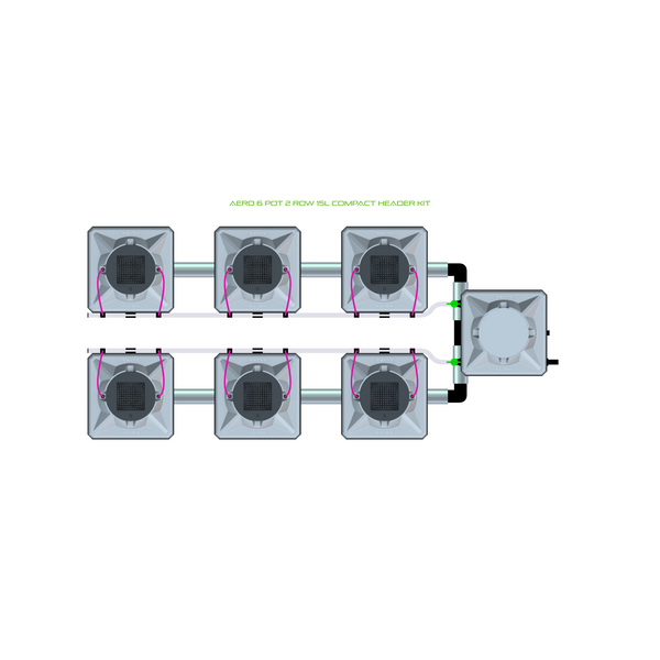 Alien Hydroponics AERO 6 Pot 2 Row Kit