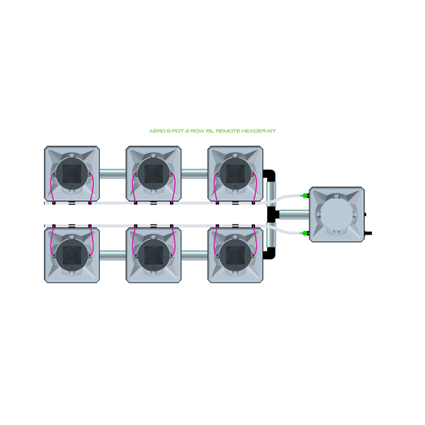 Alien Hydroponics AERO 6 Pot 2 Row Kit