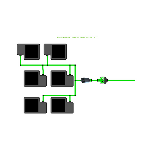 Alien Hydroponics EasyFeed 6 Pot 3 Row Kit