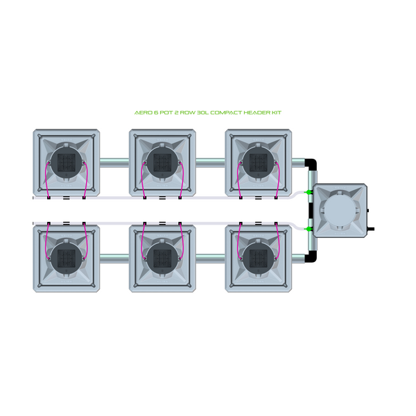 Alien Hydroponics AERO 6 Pot 2 Row Kit