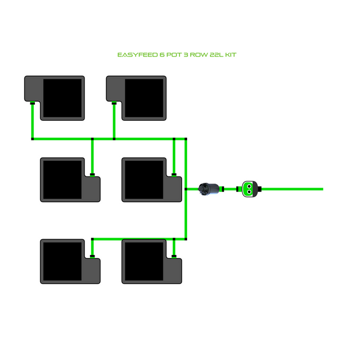 Alien Hydroponics EasyFeed 6 Pot 3 Row Kit