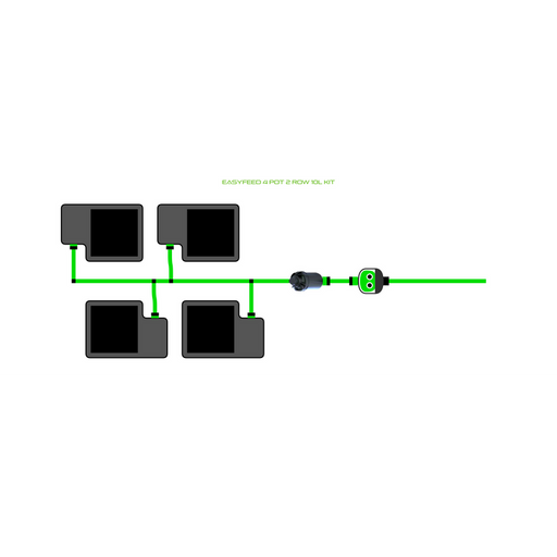 Alien Hydroponics EasyFeed 4 Pot 2 Row Kit