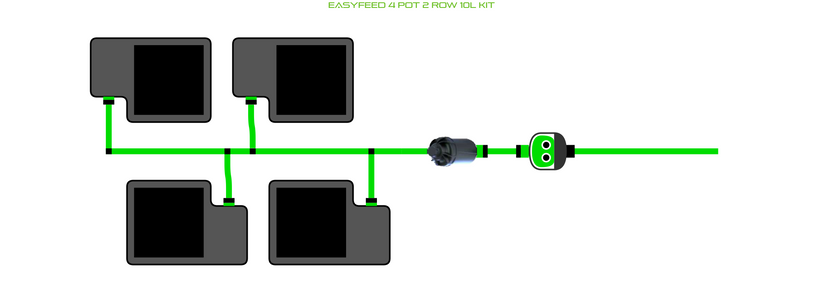 Alien Hydroponics EasyFeed 4 Pot 2 Row Kit