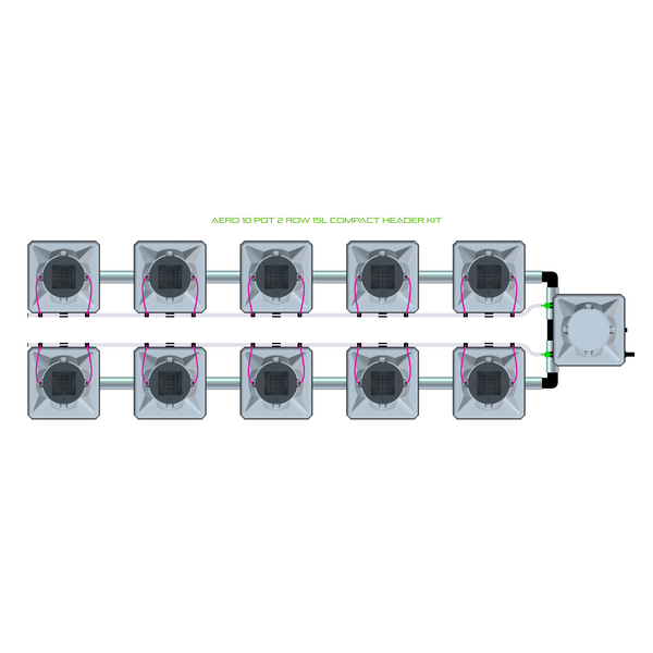 Alien Hydroponics AERO 10 Pot 2 Row Kit