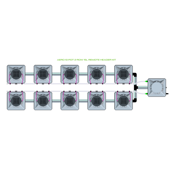 Alien Hydroponics AERO 10 Pot 2 Row Kit