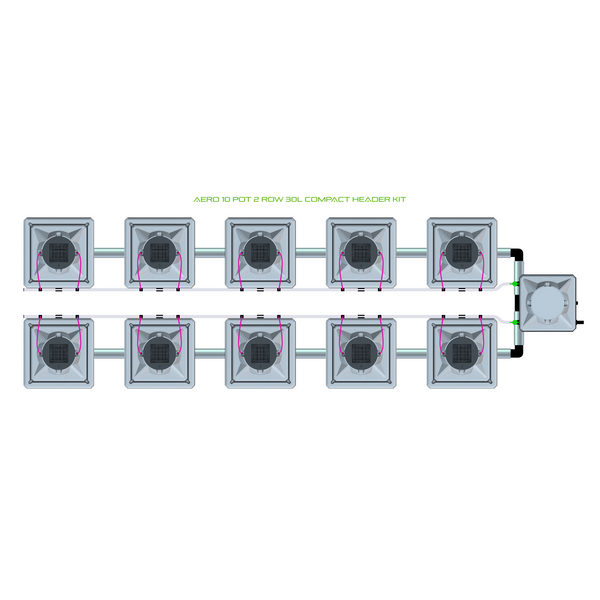 Alien Hydroponics AERO 10 Pot 2 Row Kit