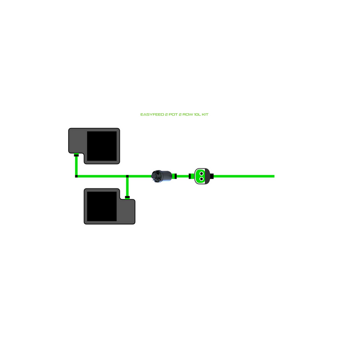 Alien Hydroponics EasyFeed 2 Pot 2 Row Kit