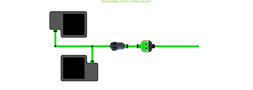 Alien Hydroponics EasyFeed 2 Pot 2 Row Kit