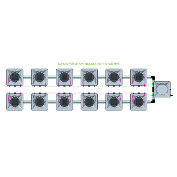 Alien Hydroponics AERO 12 Pot 2 Row Kit