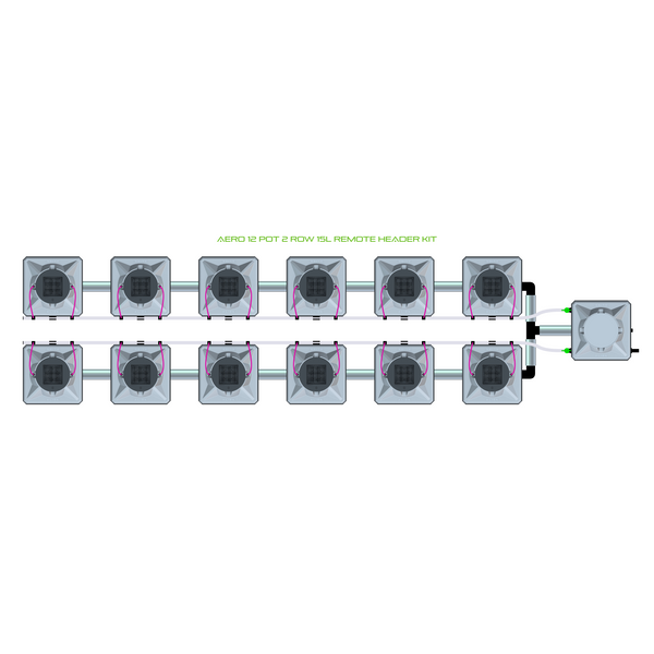 Alien Hydroponics AERO 12 Pot 2 Row Kit