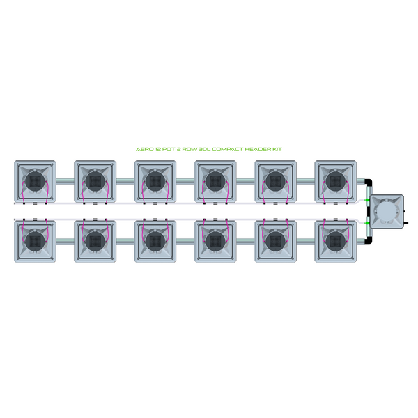 Alien Hydroponics AERO 12 Pot 2 Row Kit