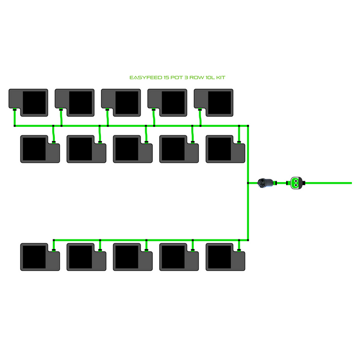 Alien Hydroponics EasyFeed 15 Pot 3 Row Kit