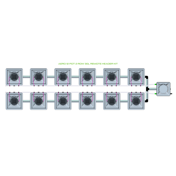 Alien Hydroponics AERO 12 Pot 2 Row Kit