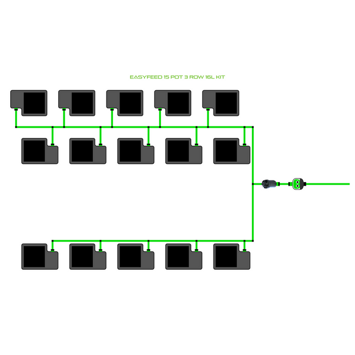 Alien Hydroponics EasyFeed 15 Pot 3 Row Kit