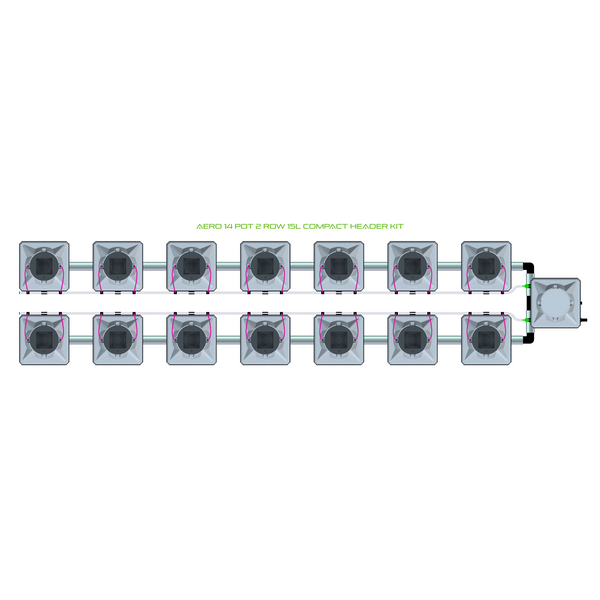 Alien Hydroponics AERO 14 Pot 2 Row Kit