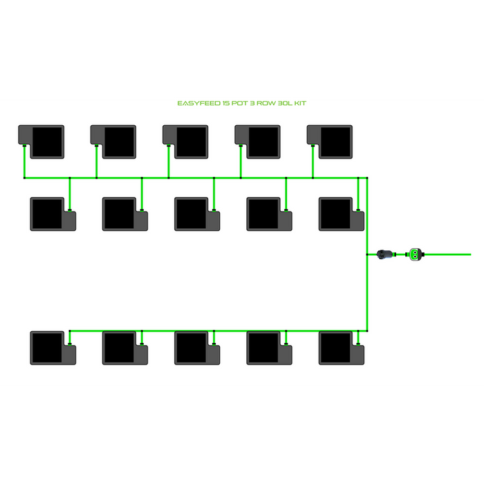 Alien Hydroponics EasyFeed 15 Pot 3 Row Kit