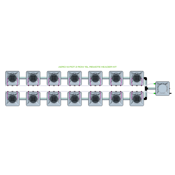 Alien Hydroponics AERO 14 Pot 2 Row Kit