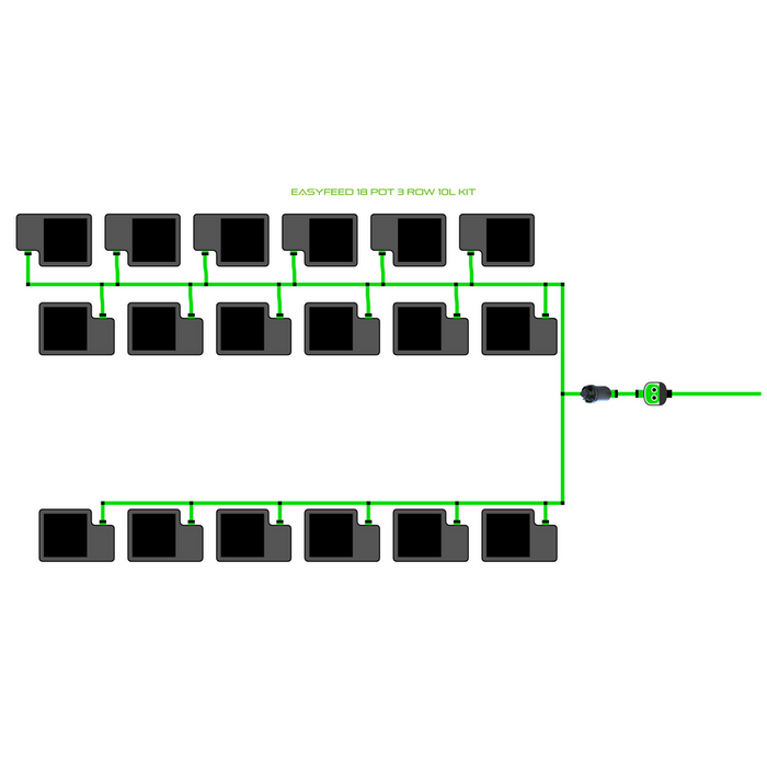 Alien Hydroponics EasyFeed 18 Pot 3 Row Kit