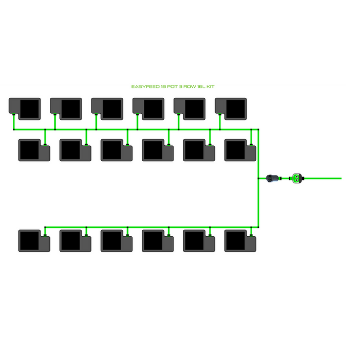 Alien Hydroponics EasyFeed 18 Pot 3 Row Kit