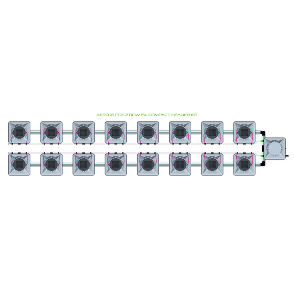 Alien Hydroponics AERO 16 Pot 2 Row Kit