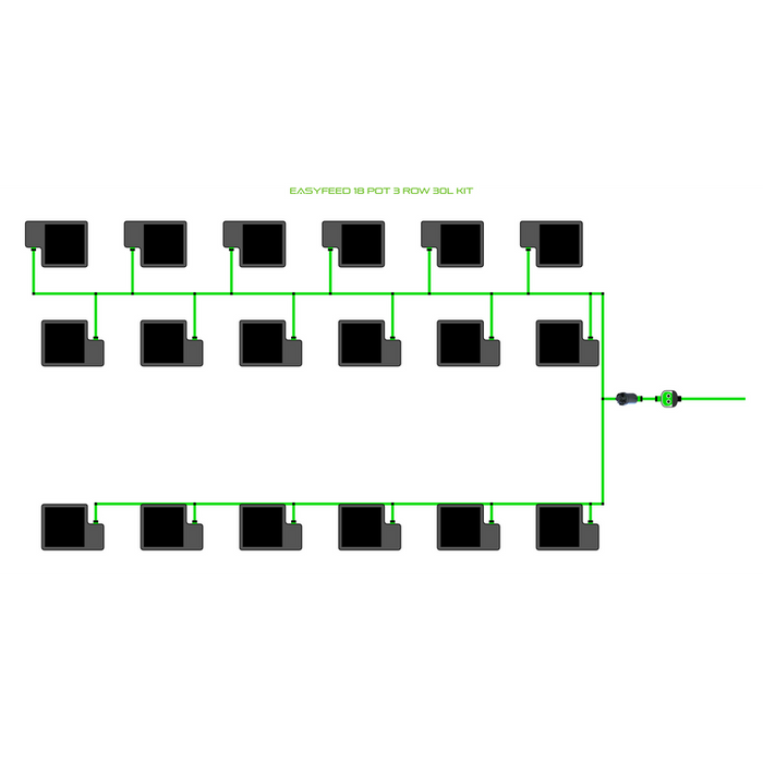 Alien Hydroponics EasyFeed 18 Pot 3 Row Kit