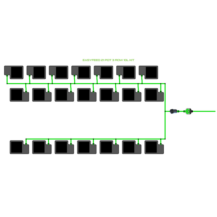 Alien Hydroponics EasyFeed 21 Pot 3 Row Kit