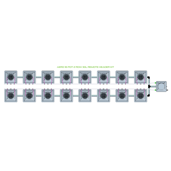 Alien Hydroponics AERO 16 Pot 2 Row Kit