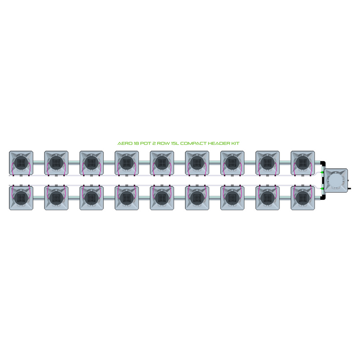 Alien Hydroponics AERO 18 Pot 2 Row Kit