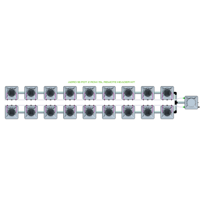 Alien Hydroponics AERO 18 Pot 2 Row Kit